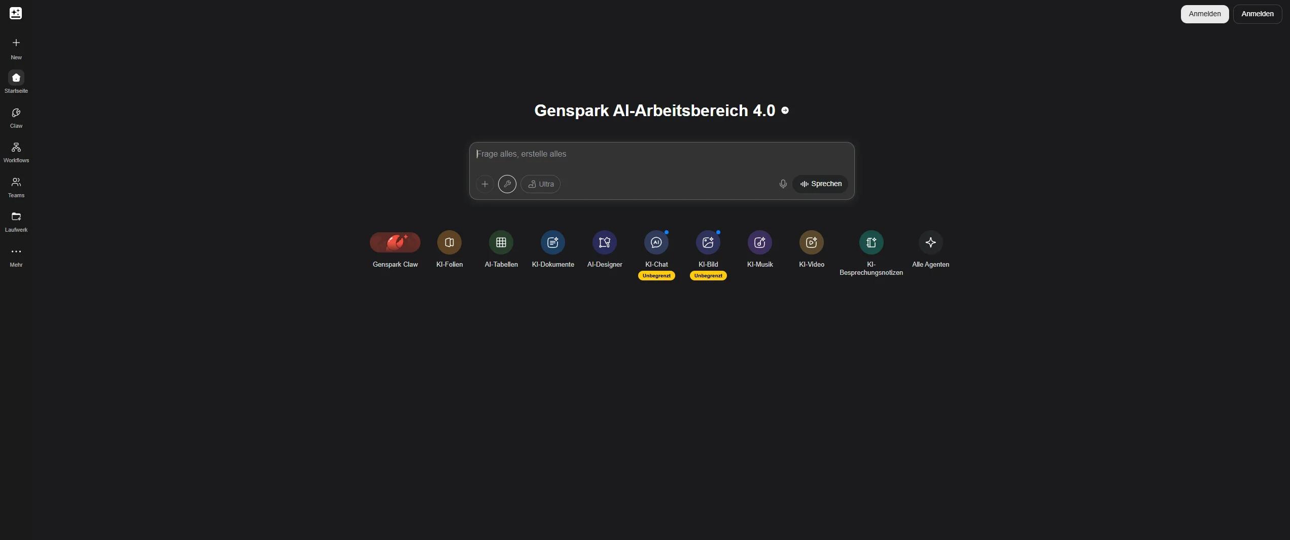 Genspark Screenshot, Research-Agent